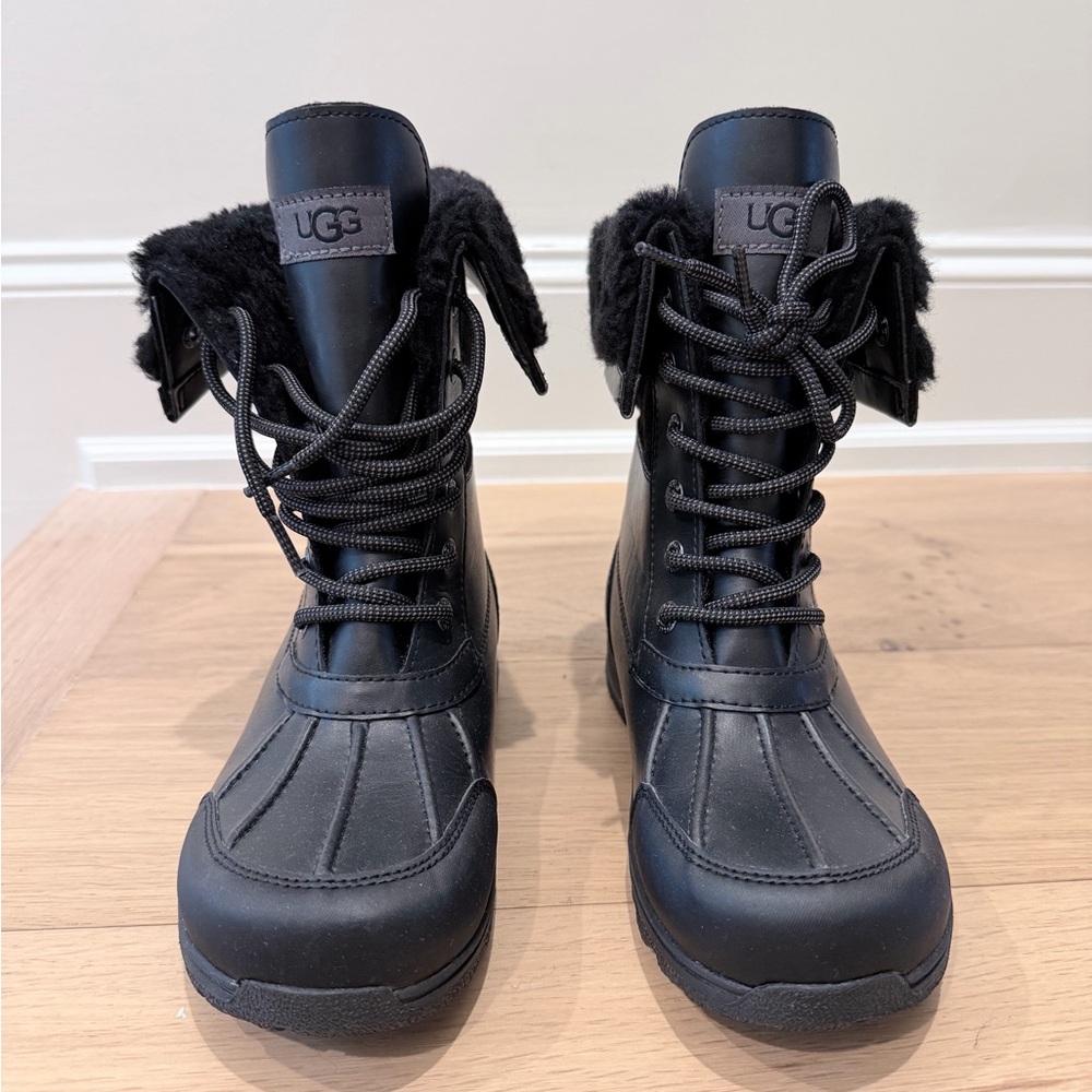 UGG Butte II Black Fur-Lined Boots Size 4 US 36 EU - Picture 2 of 9